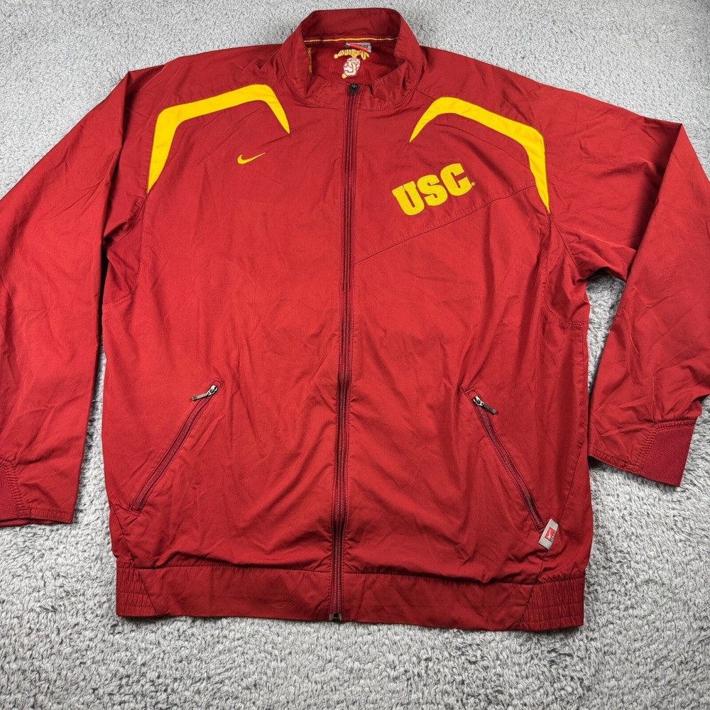 Nike USC Trojans Fit Storm‎ Windbreaker Light Jacket NCAA Red Yellow Men's M